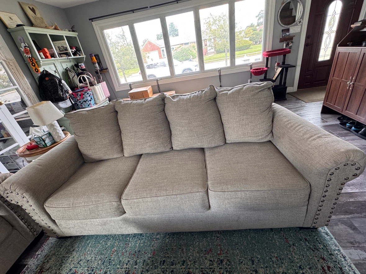 Light Brown 3-Seater Sofa and love seat sofa