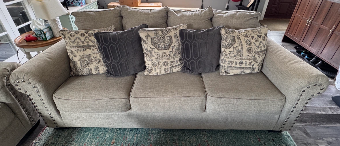 Light Brown 3-Seater Sofa and love seat sofa - photo 3