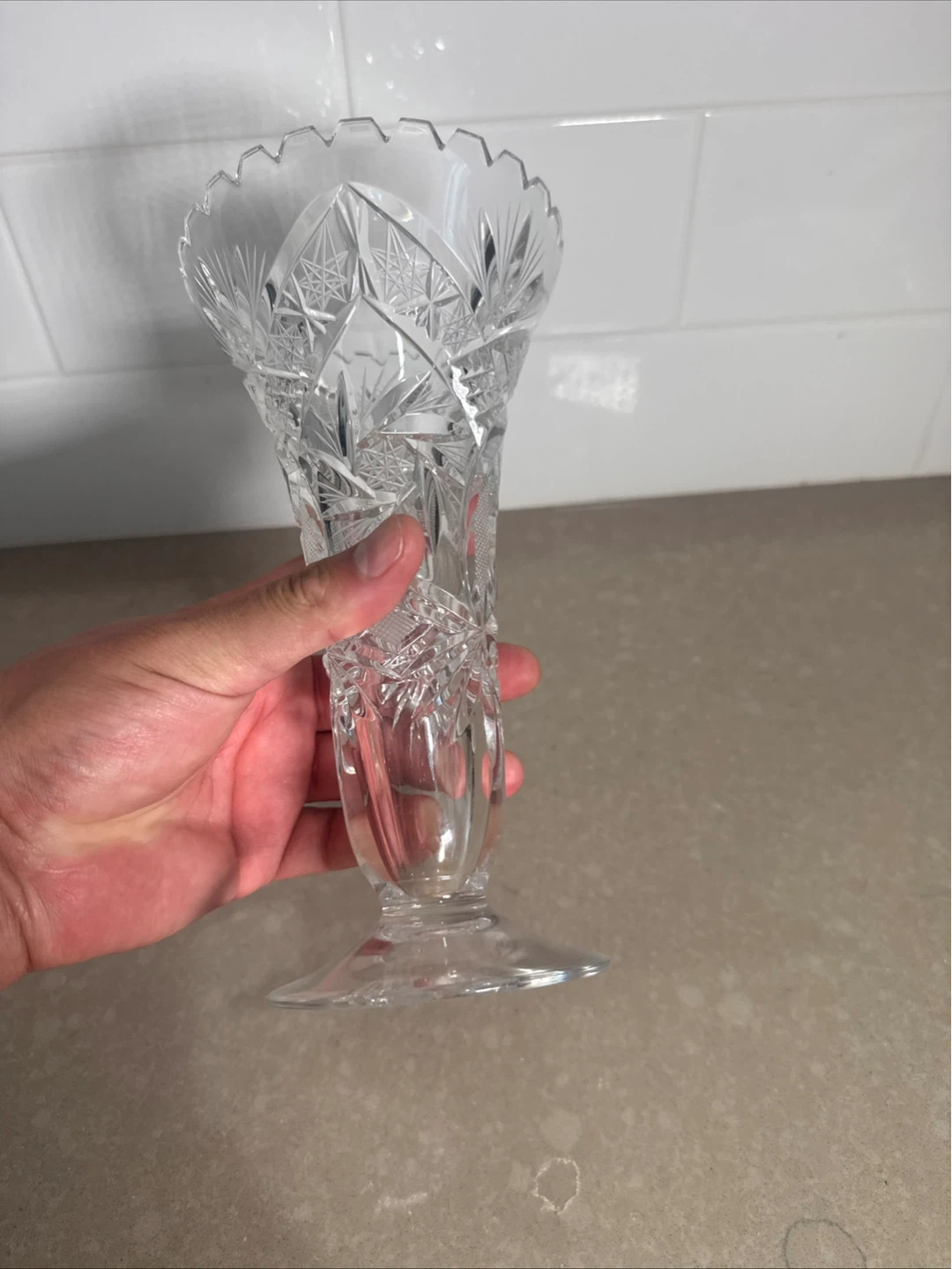 Cut Crystal Glass Vase - photo 4