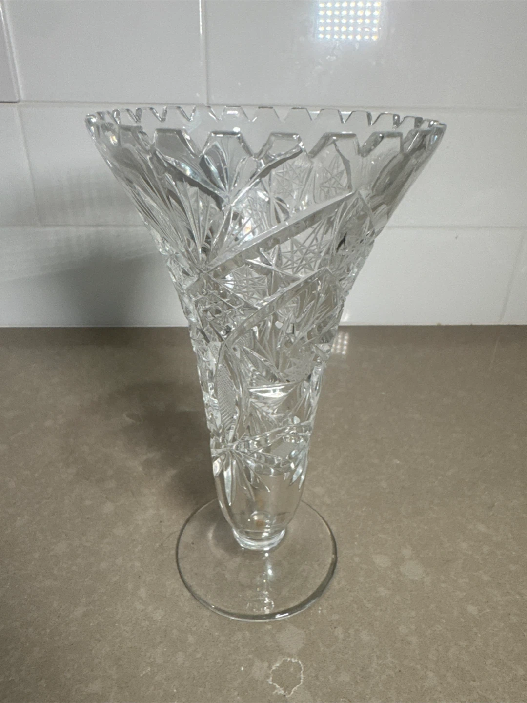 Cut Crystal Glass Vase