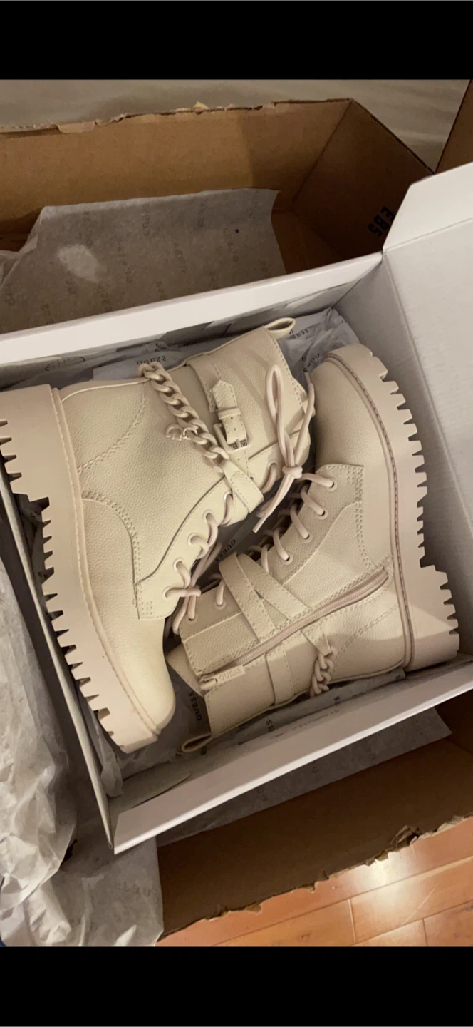 Guess Women's Cream Combat Boots - photo 2