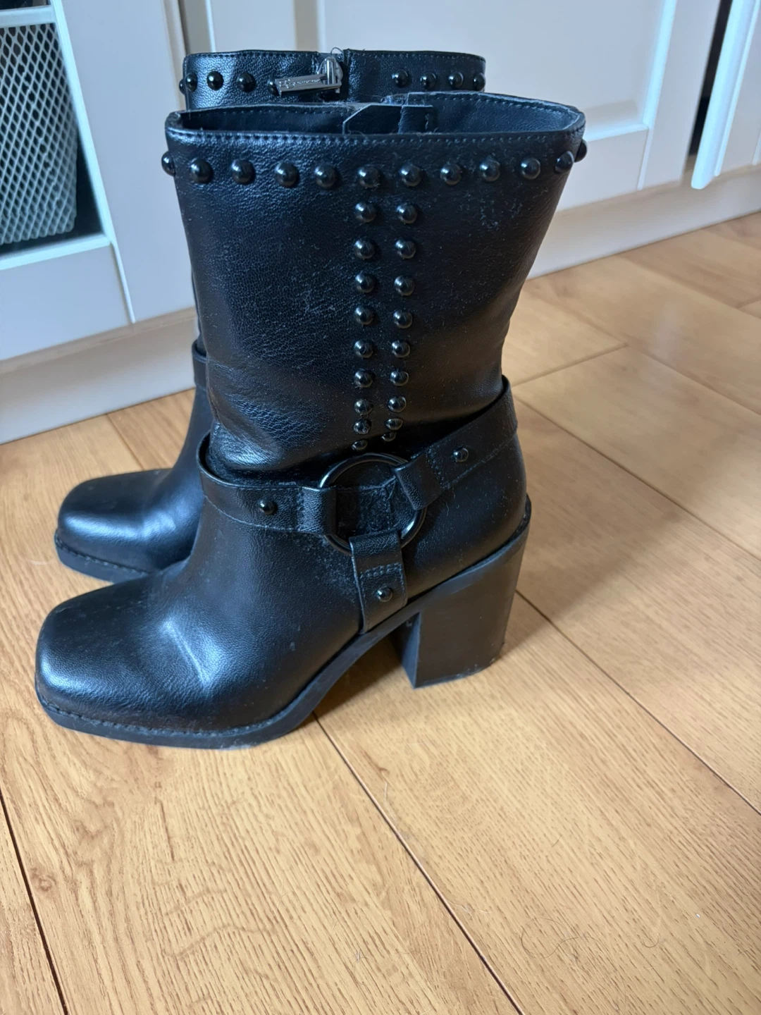 Black Studded Mid-Calf Boots - photo 2