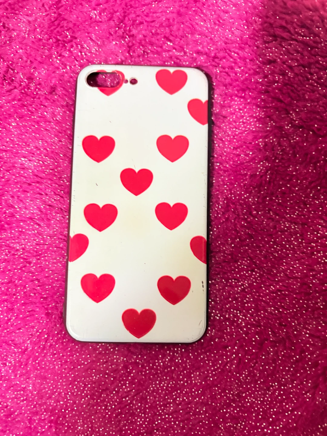 Phone Case with Red Hearts