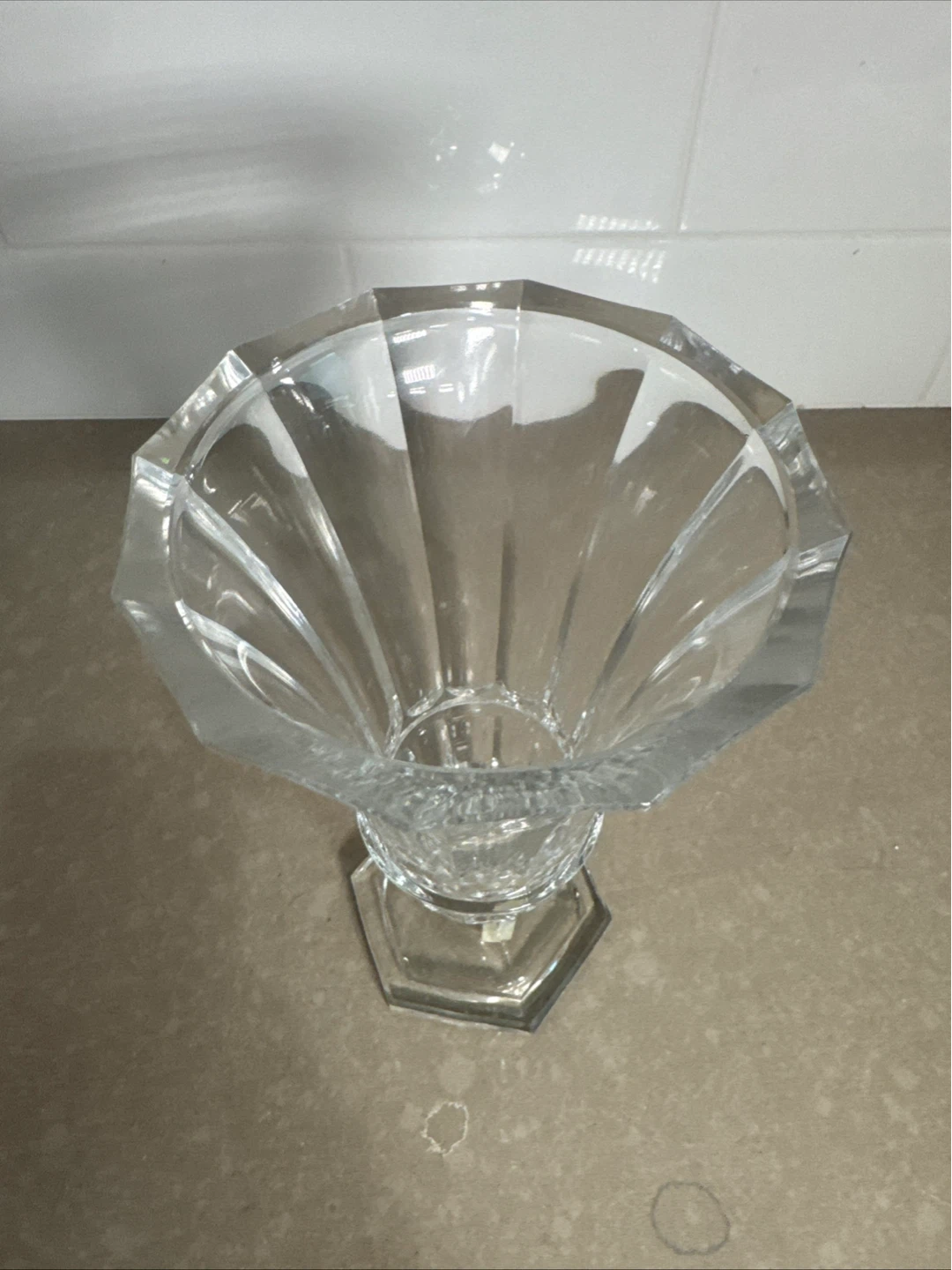 Clear Glass Fluted Vase - photo 2