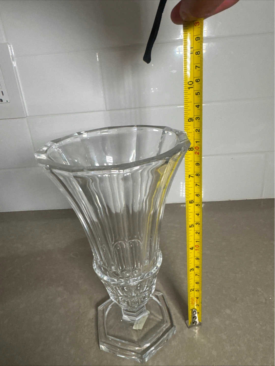 Clear Glass Fluted Vase - photo 5