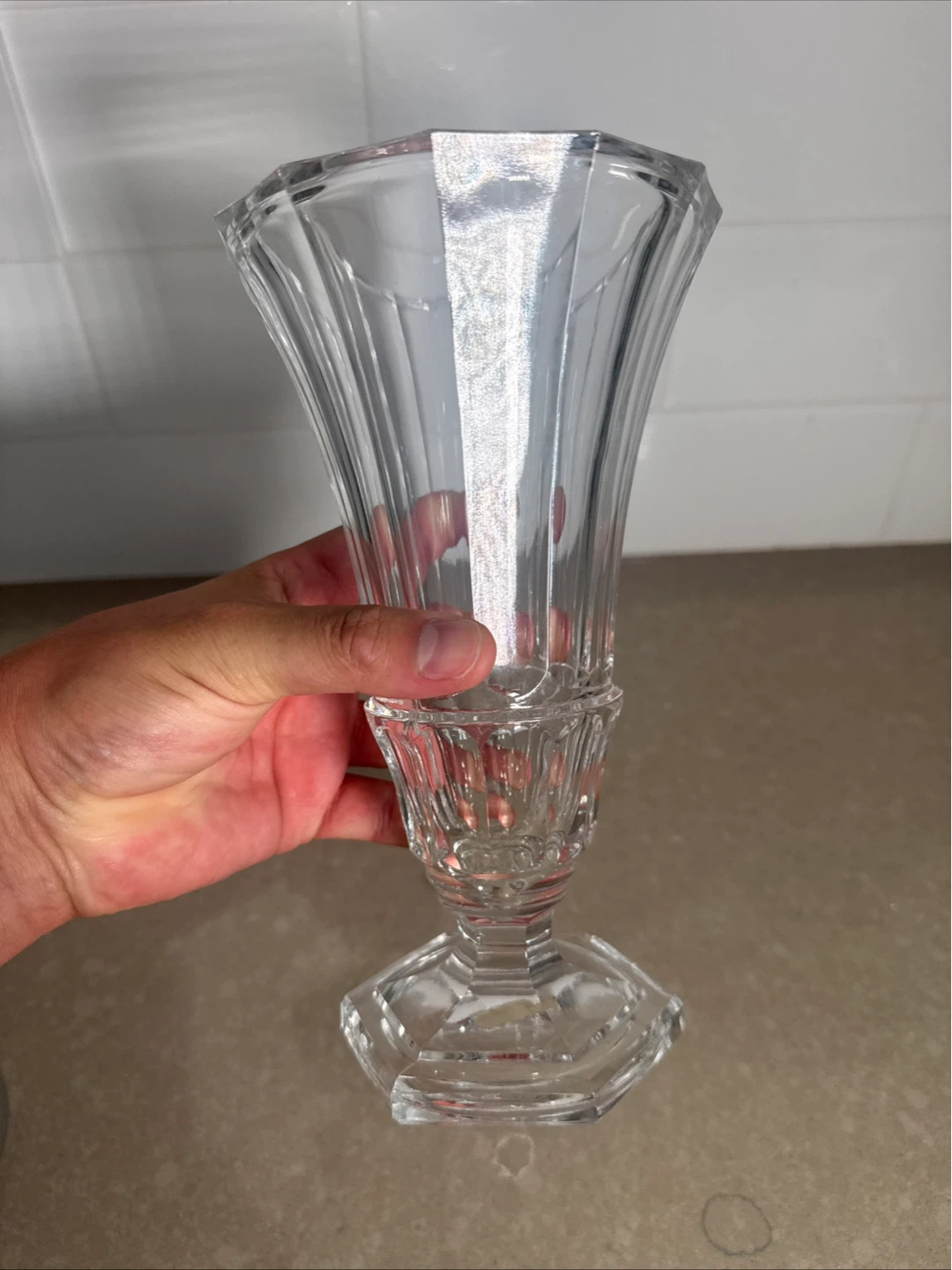Clear Glass Fluted Vase - photo 4
