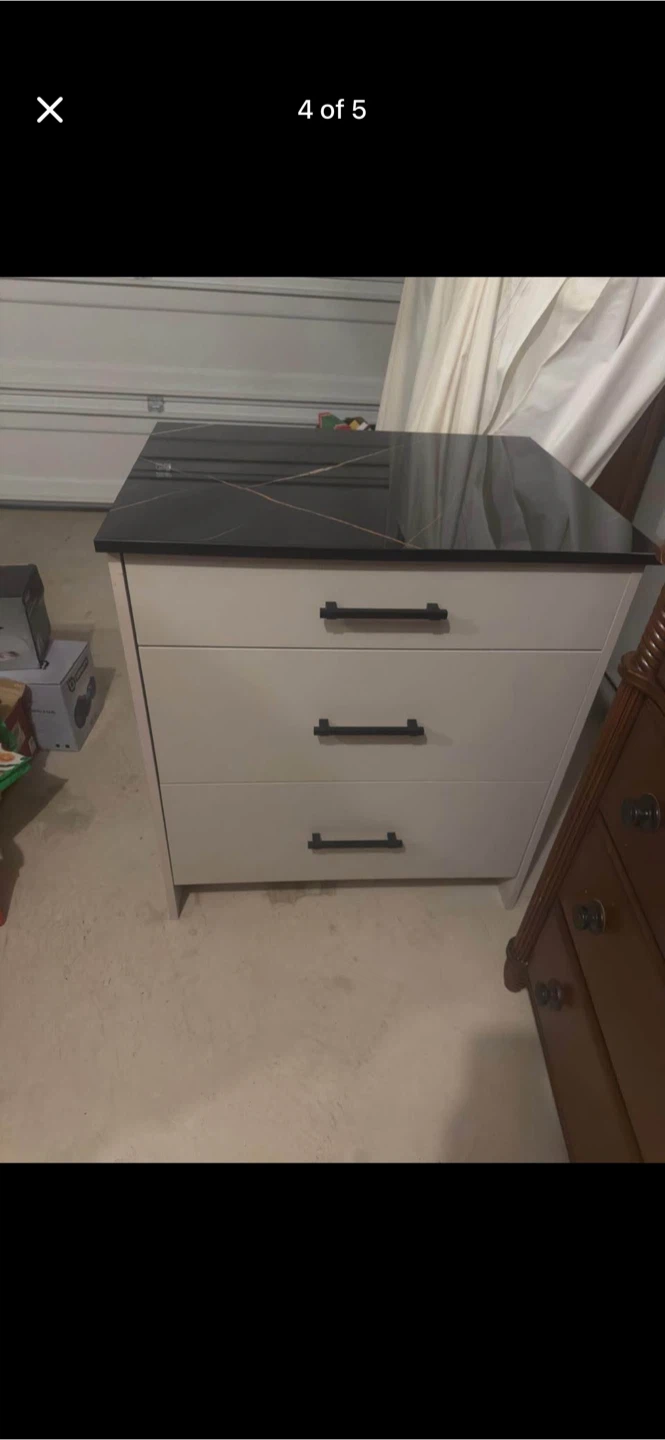 3-drawer dresser with marble top