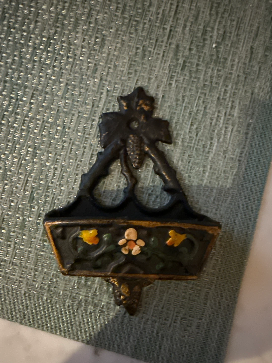 Cast Iron Wall Basket Holder