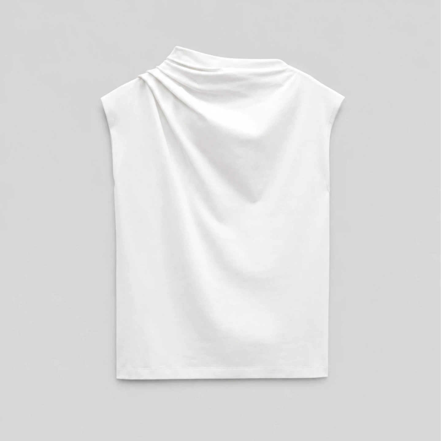 New✨white Zara sleeveless draped neck top (size M) - photo 4