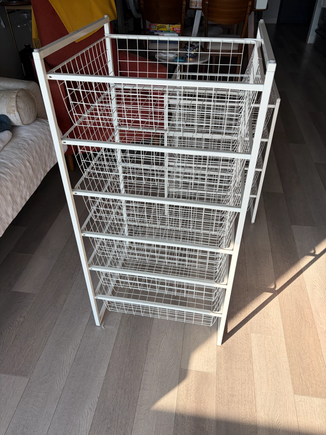 IKEA White Wire Storage Rack with 6 Baskets