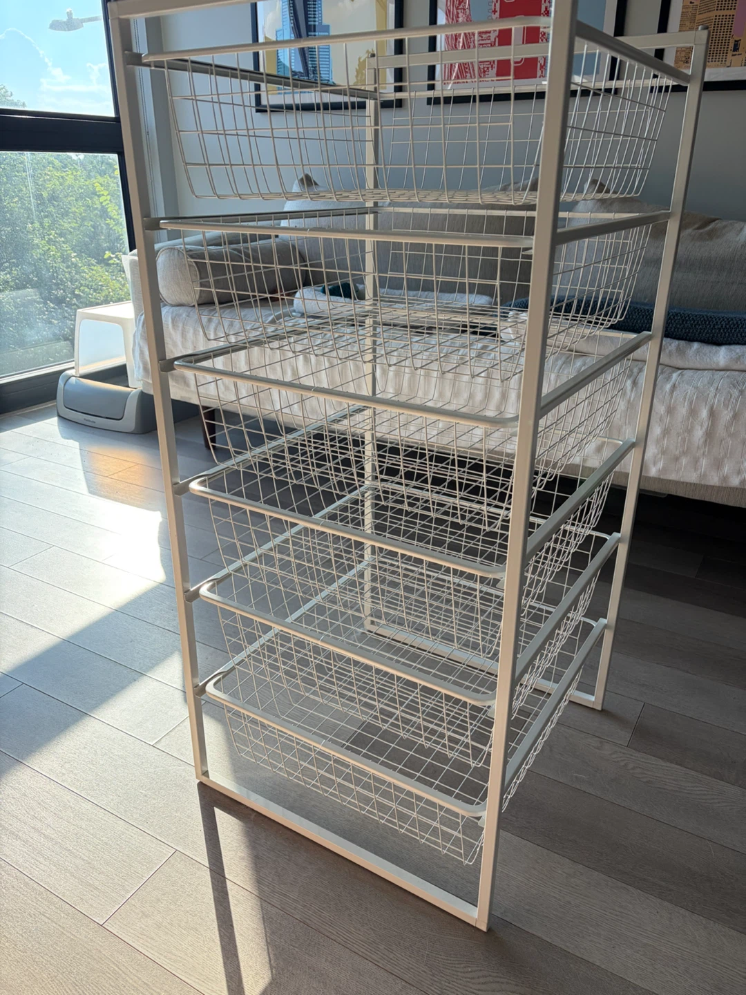 IKEA White Wire Storage Rack with 6 Baskets - photo 3