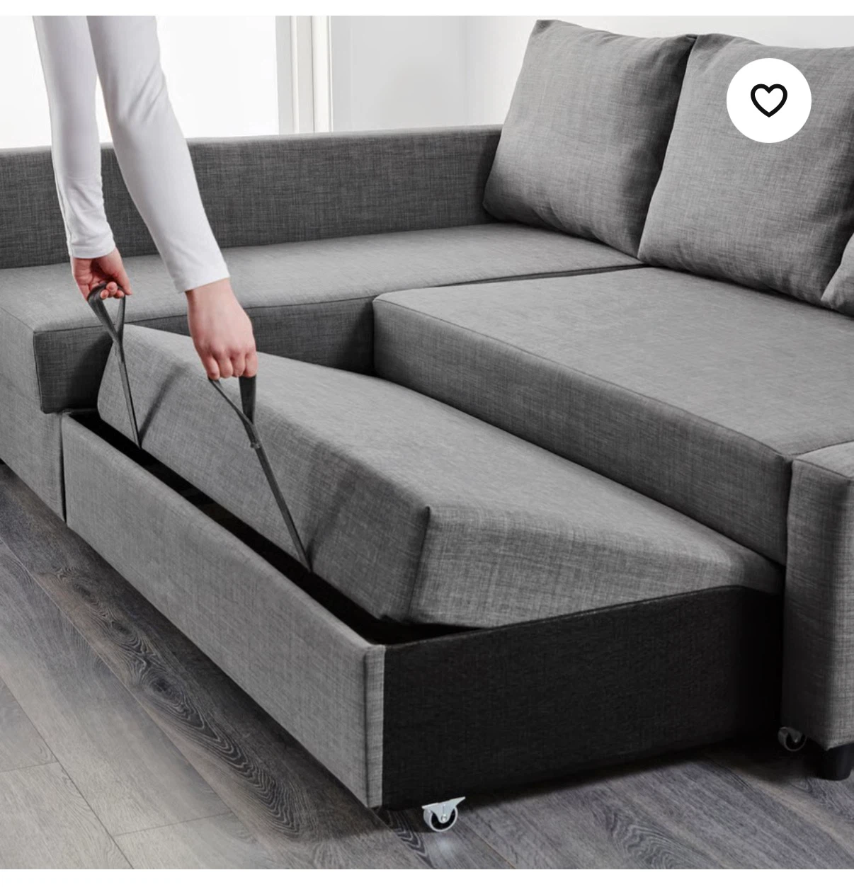 IKEA FRIHETEN Corner Sofa-Bed with Storage – Dark Grey - photo 3