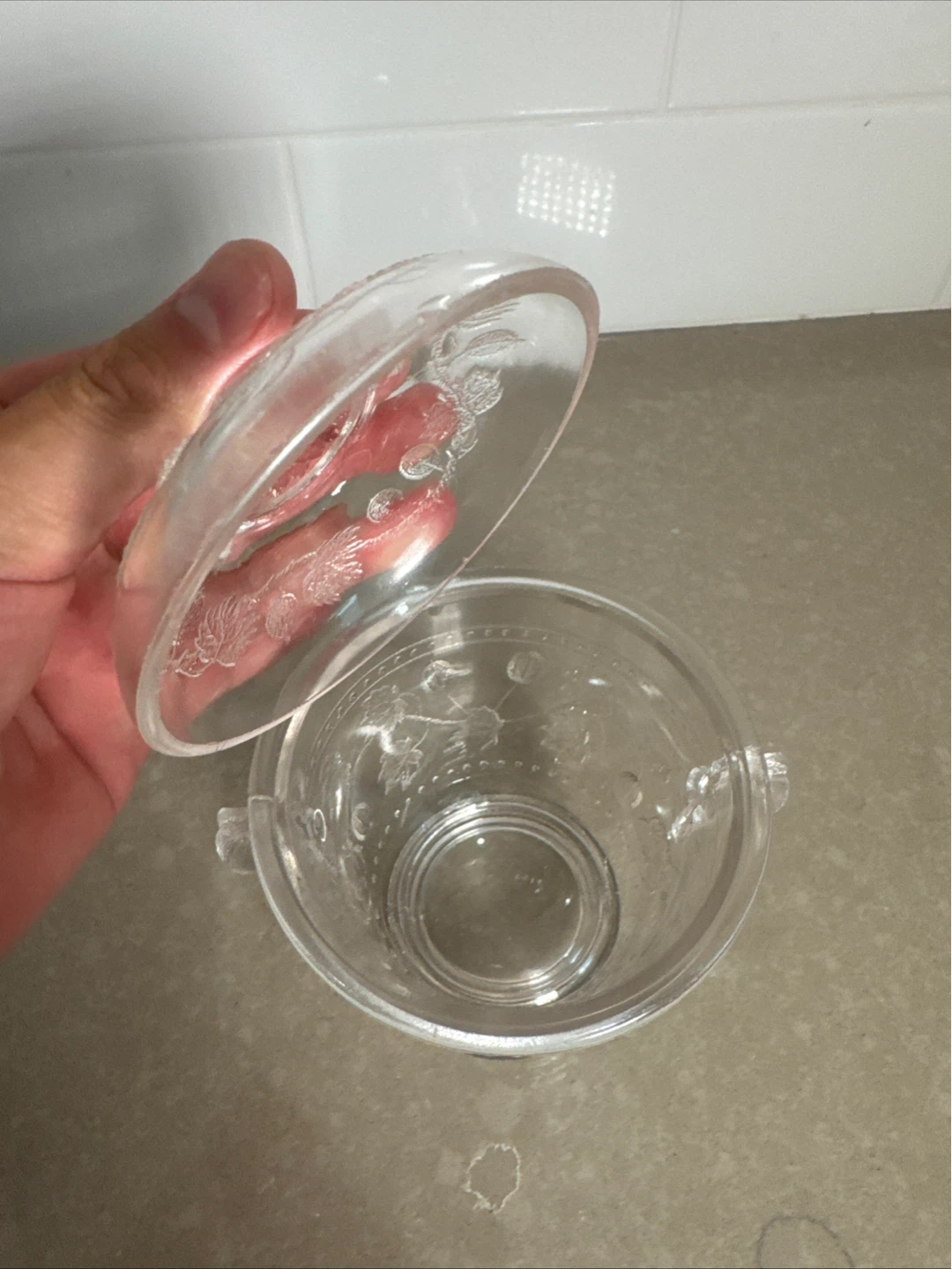 Clear Glass Embossed Lidded Jar - photo 3