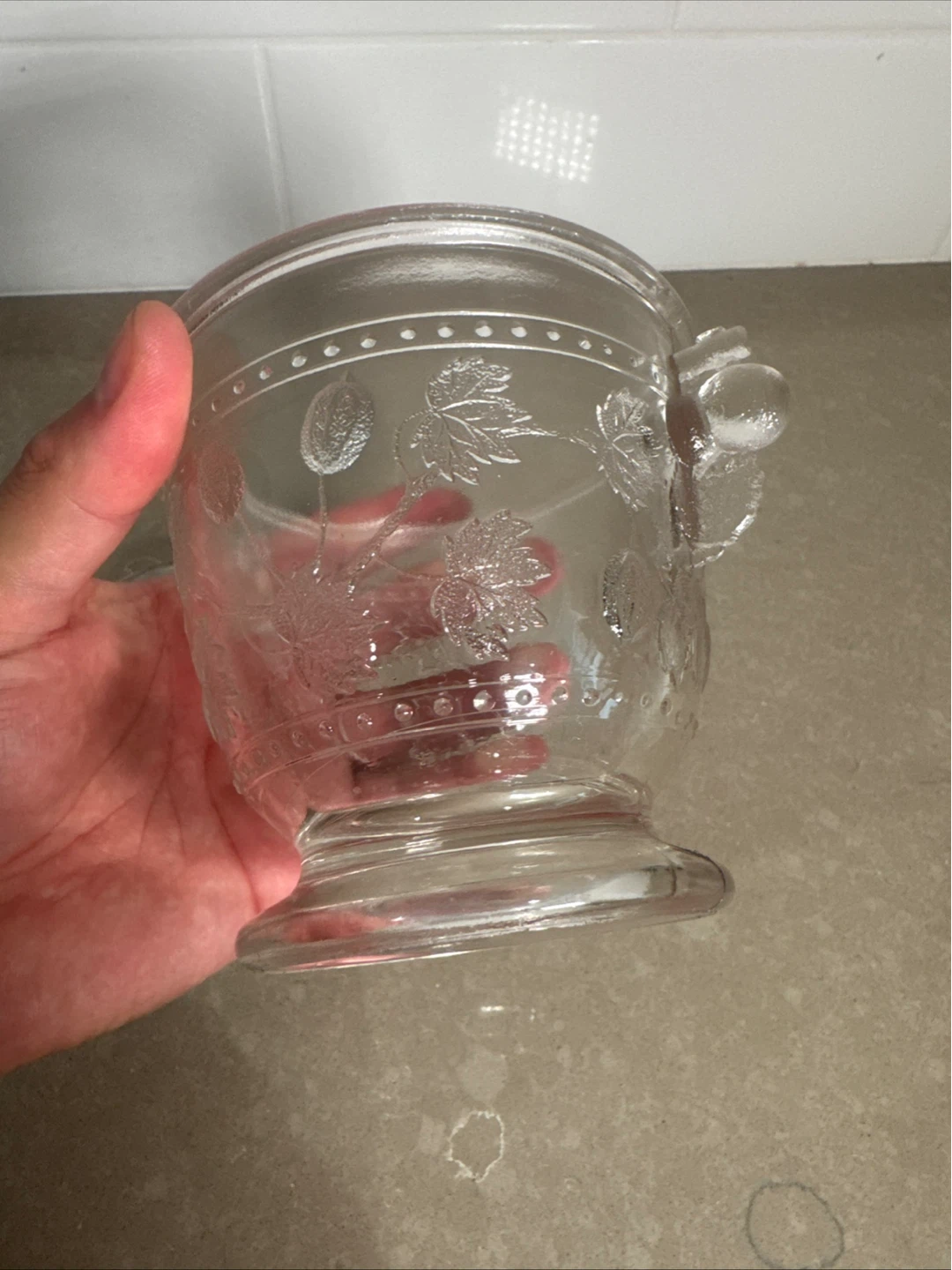 Clear Glass Embossed Lidded Jar - photo 4