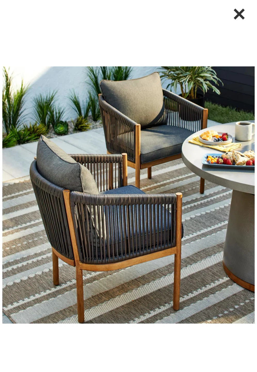 Round Metal Outdoor Dining Table W/ Chairs - photo 3