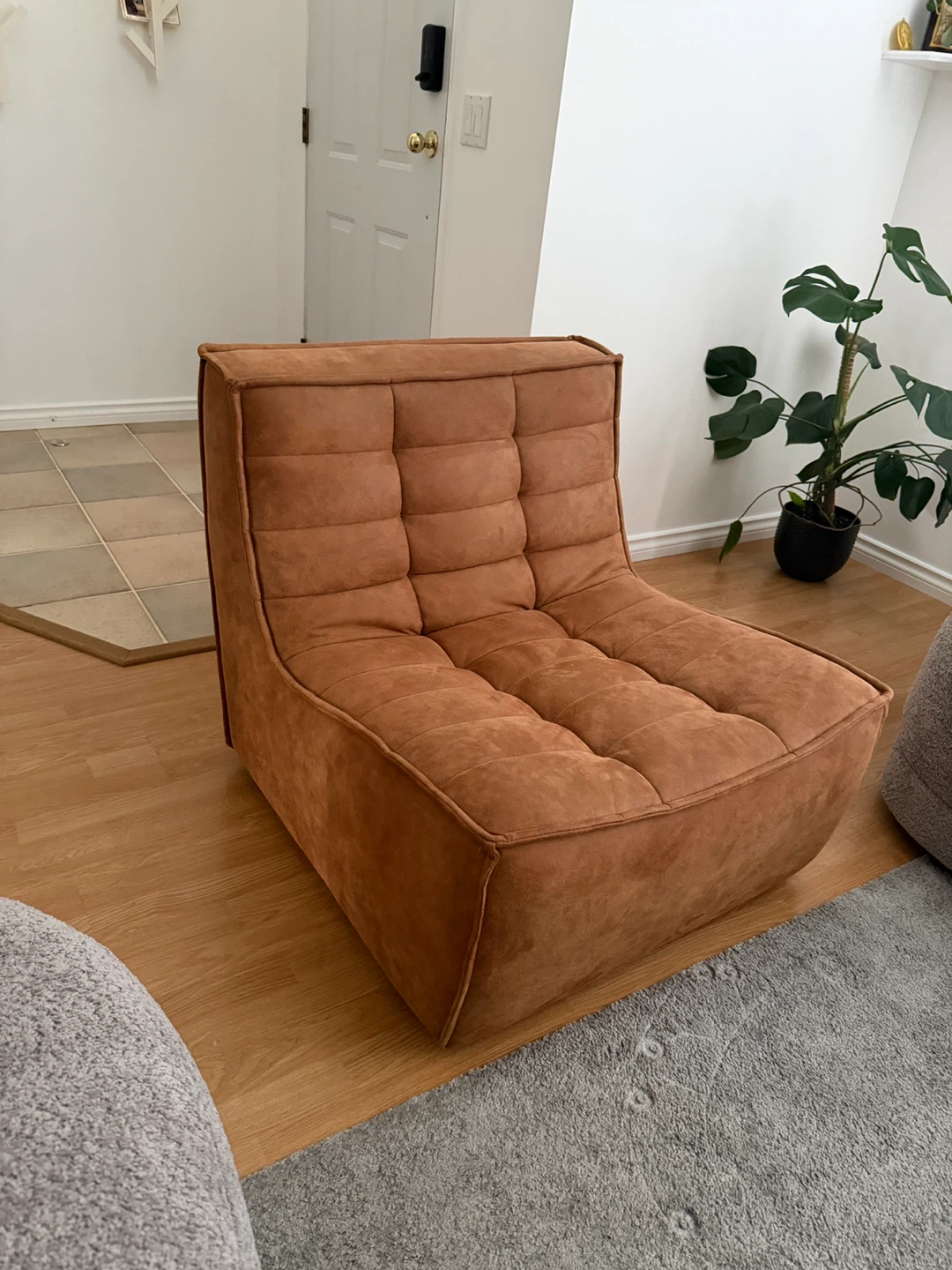 Scoop Armless Chair – Brown | Accents Home
