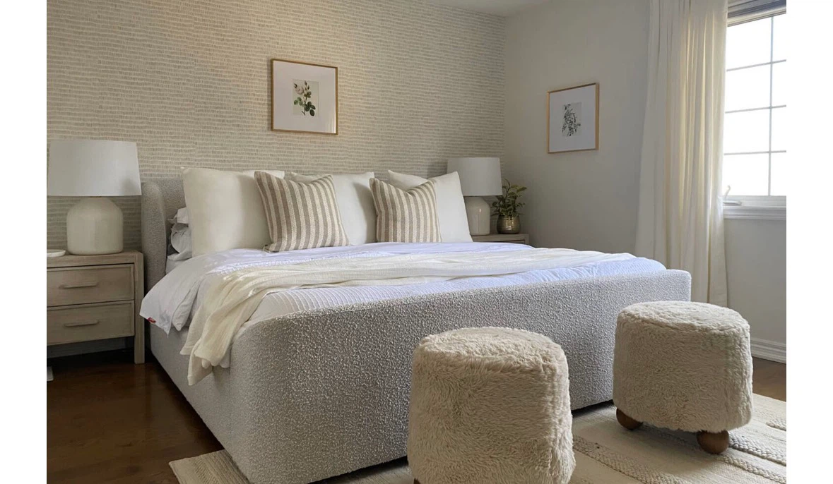 Boucle Upholstered Bed Frame
