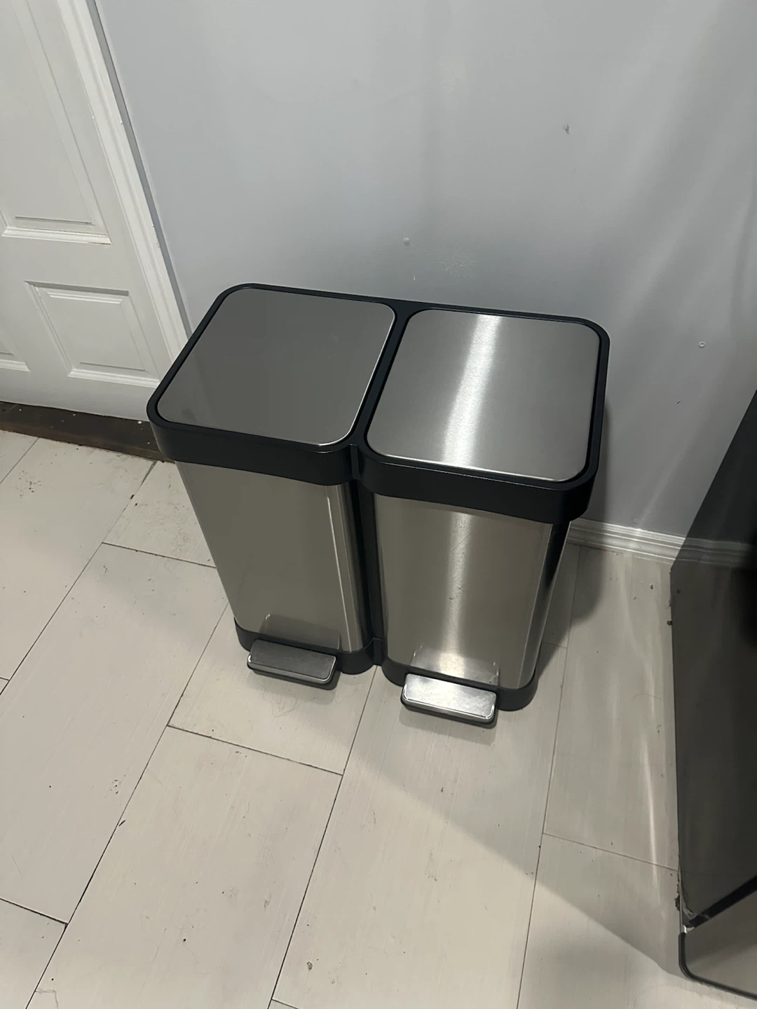 Stainless Steel Dual Compartment Trash Can - photo 2