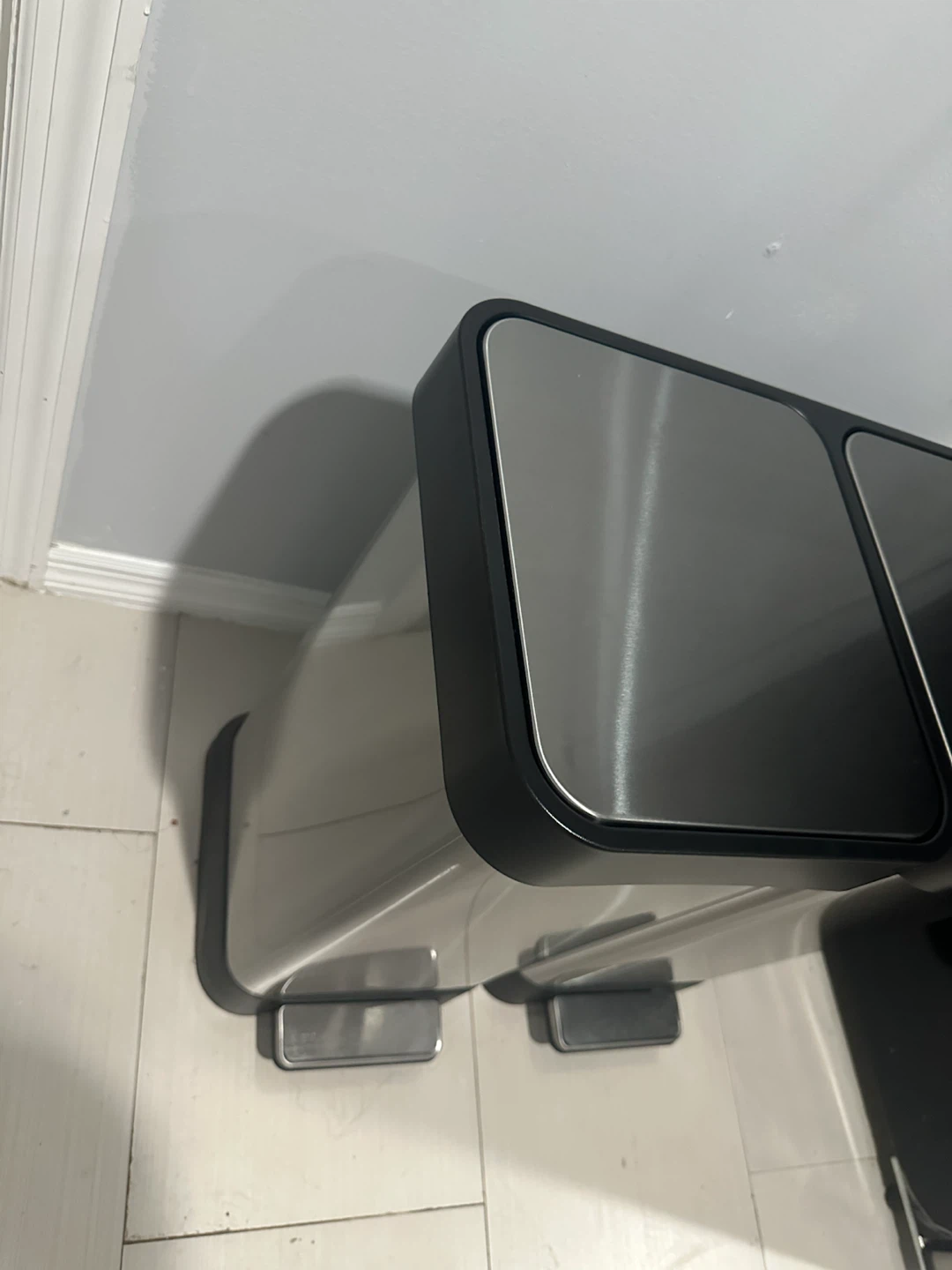 Stainless Steel Dual Compartment Trash Can - photo 3