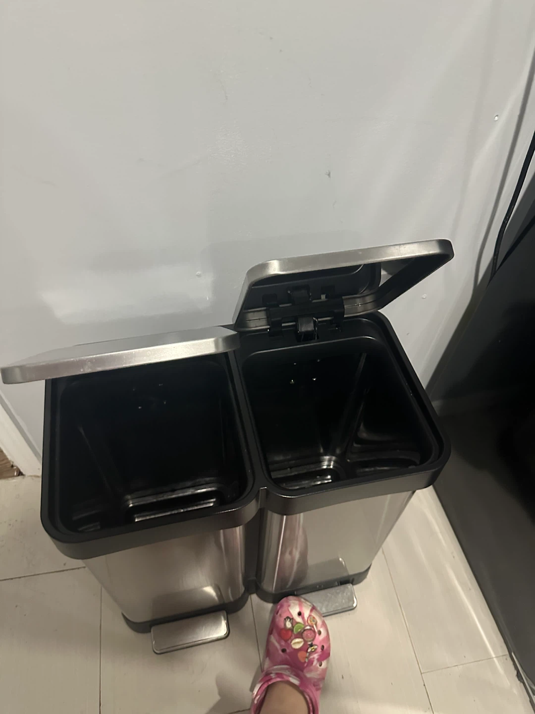 Stainless Steel Dual Compartment Trash Can - photo 4