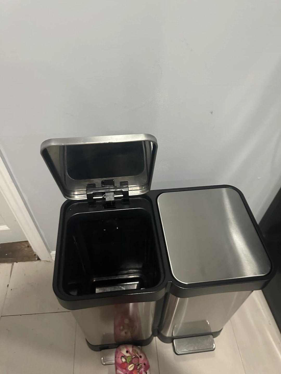 Stainless Steel Dual Compartment Trash Can - photo 5