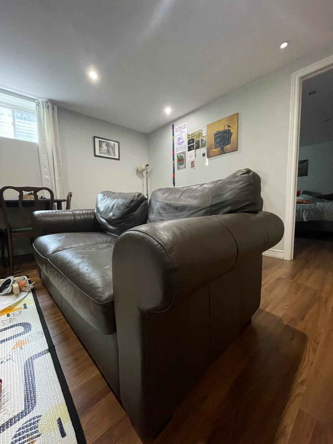 Brown Leather loveseat