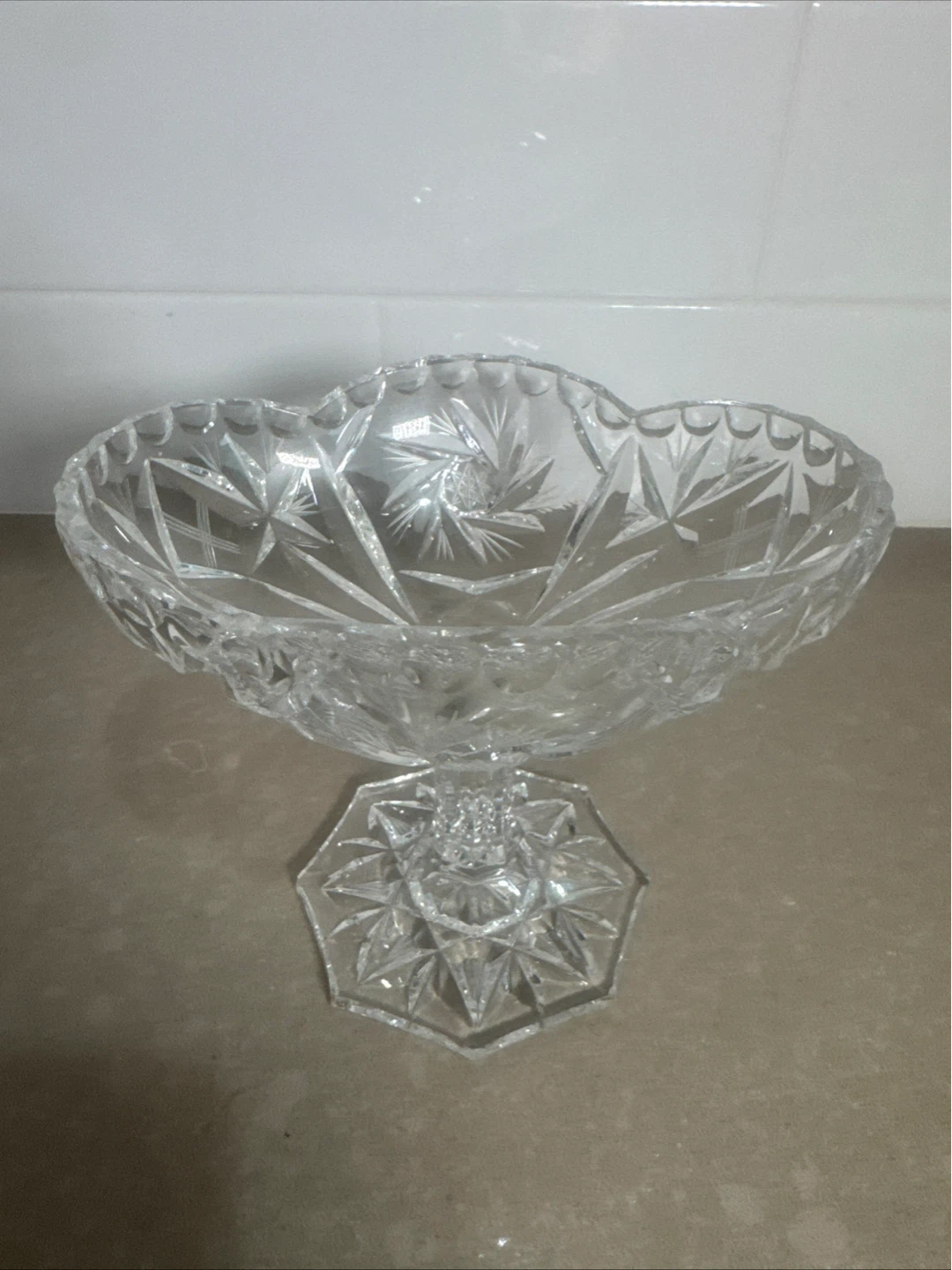 Crystal Pedestal Fruit Bowl