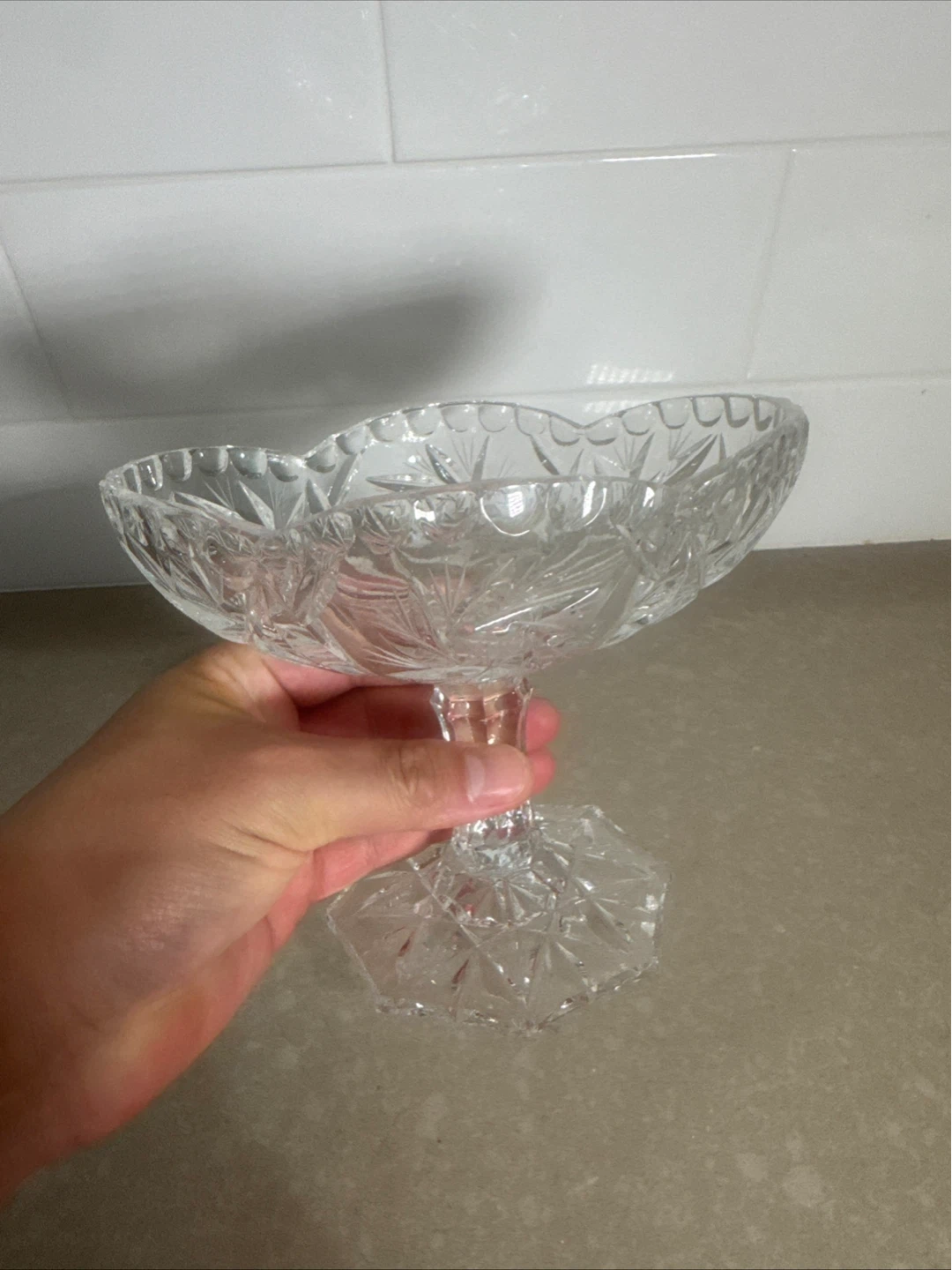 Crystal Pedestal Fruit Bowl - photo 5
