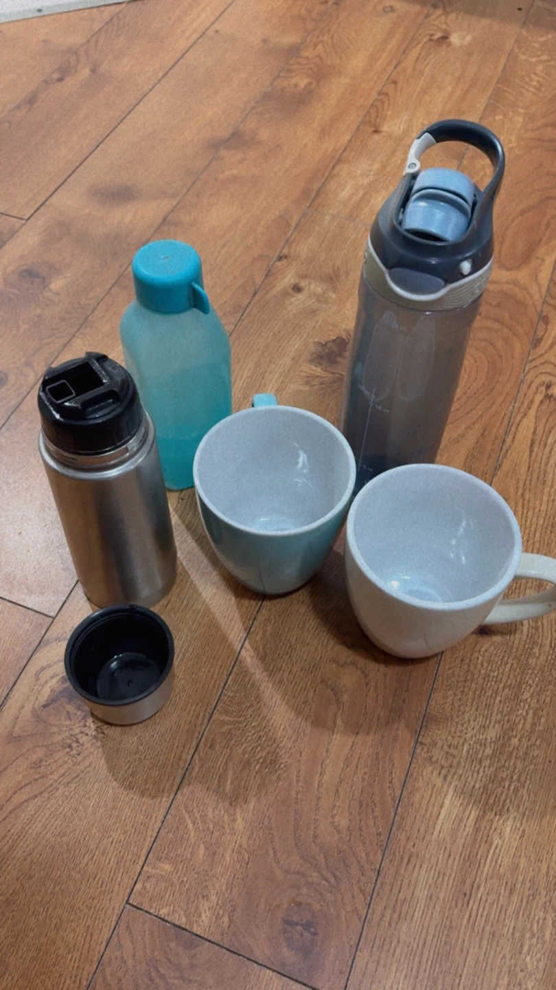 Assorted Water Bottles and Mugs