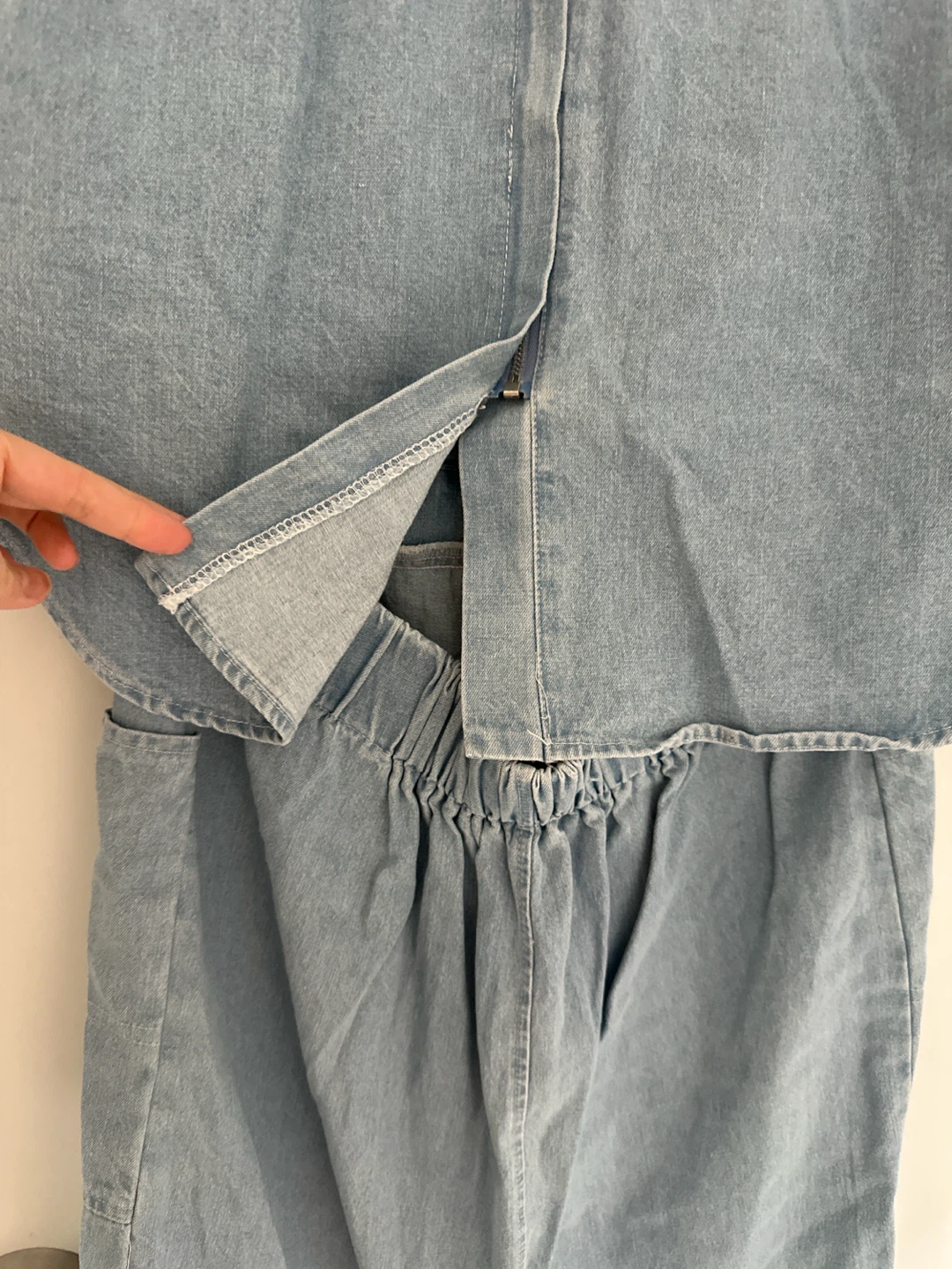 Stylish Denim Dress and Pants Set - one piece - photo 3