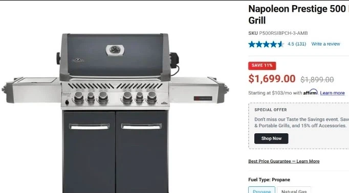 Napoleon Prestige 500 RSIB Gas Grill (Ambience Special Edition) - photo 5