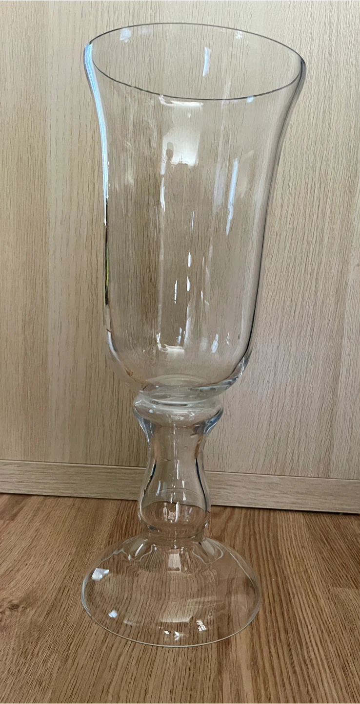 Clear Glass Pedestal Candle Holder