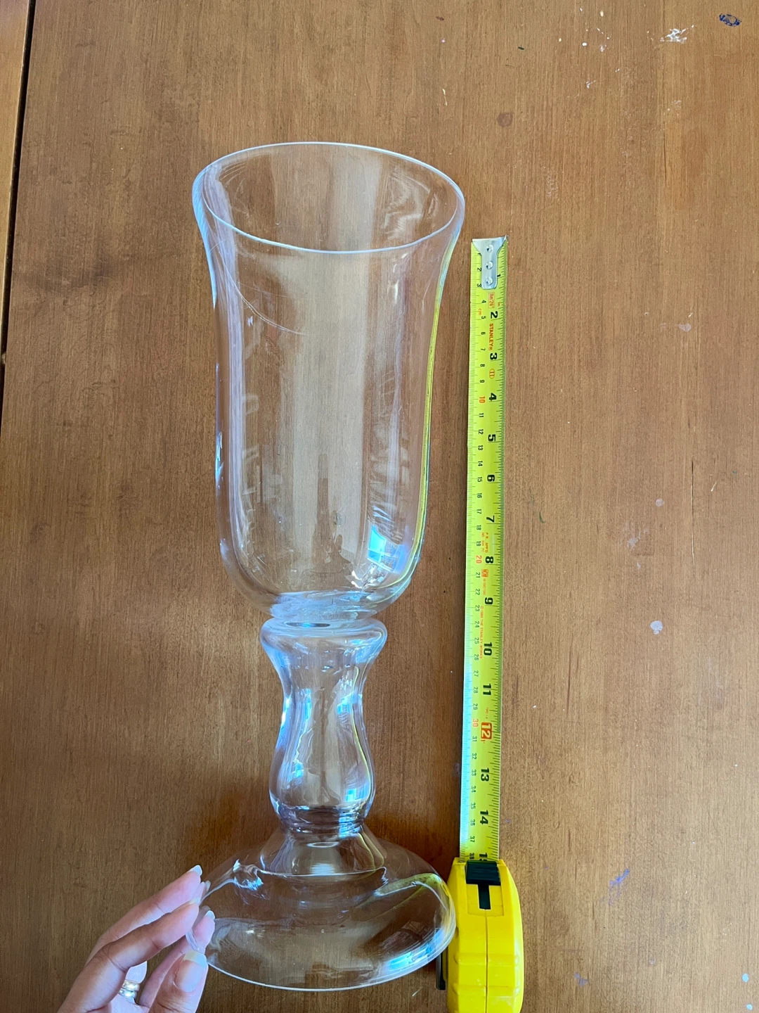 Clear Glass Pedestal Candle Holder - photo 2