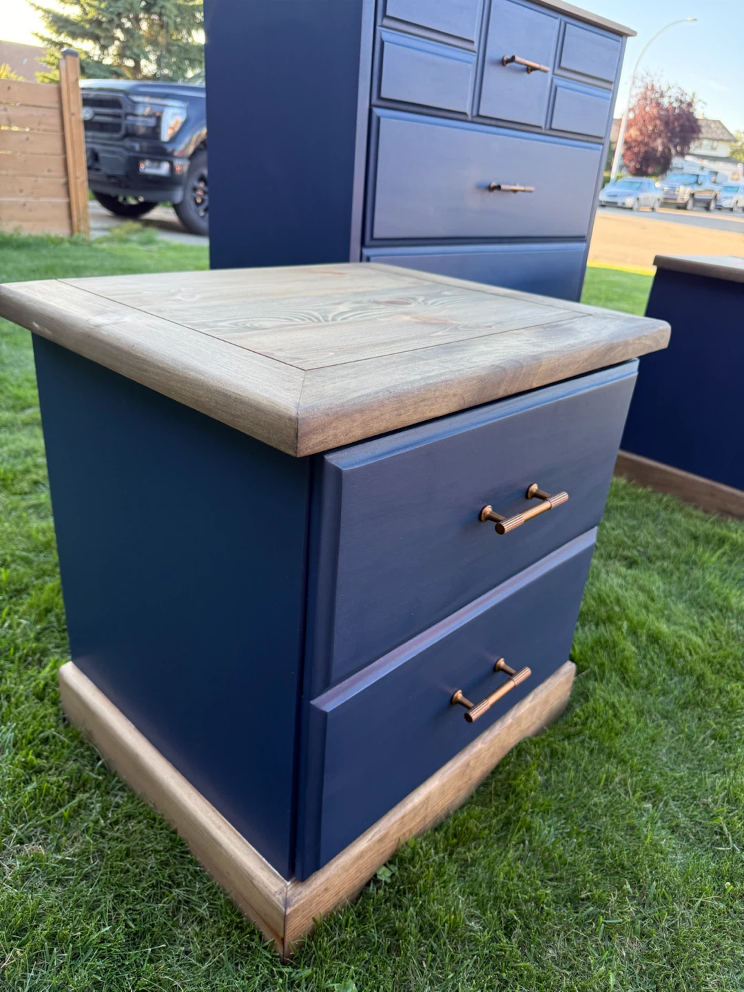 Navy Blue Dresser and Nightstands Set - photo 3