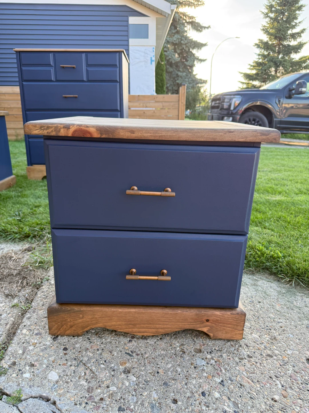 Navy Blue Dresser and Nightstands Set - photo 4