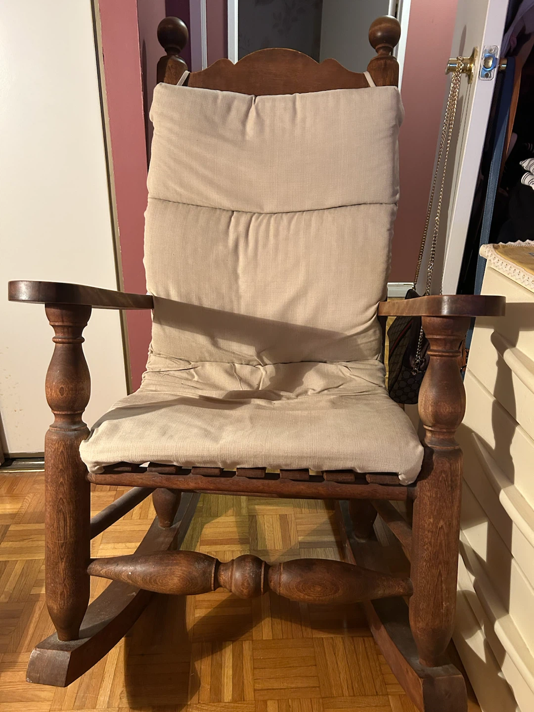 Wooden Rocking Chair with Cushions - photo 2