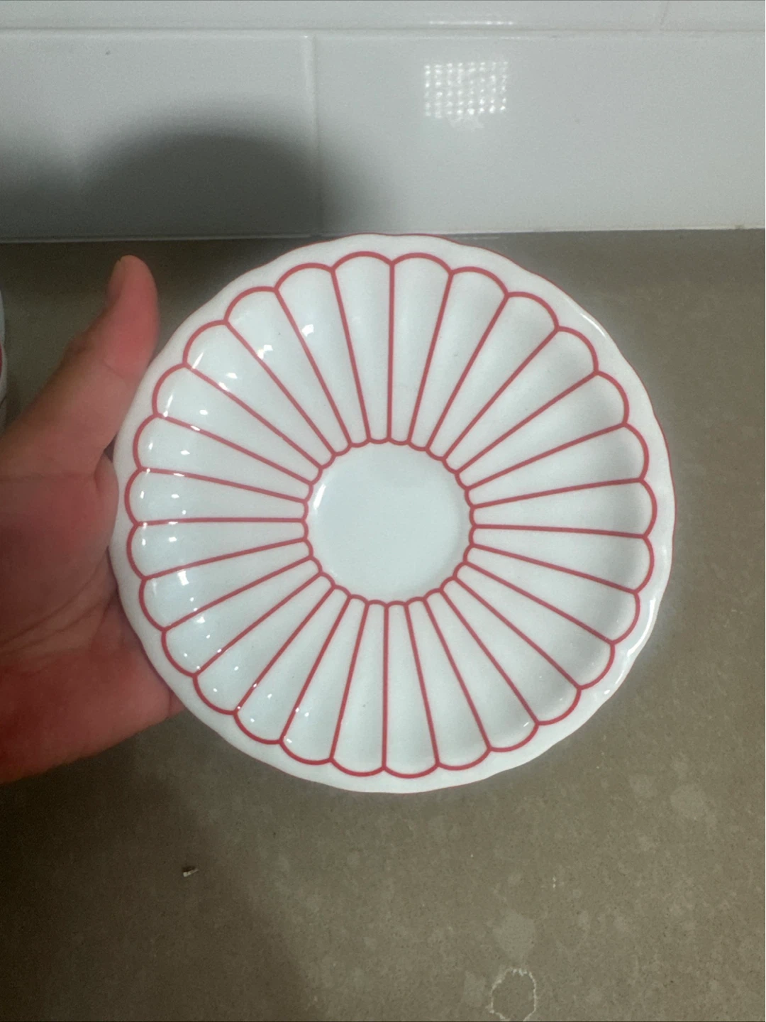 Anthropologie White & Red Floral Cup and Saucer Set - photo 4