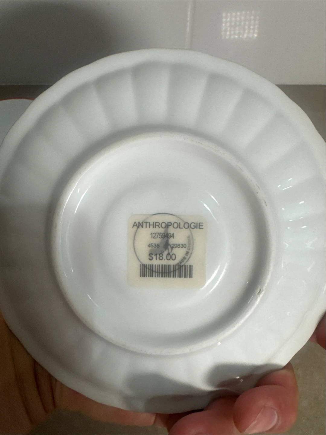 Anthropologie White & Red Floral Cup and Saucer Set - photo 5
