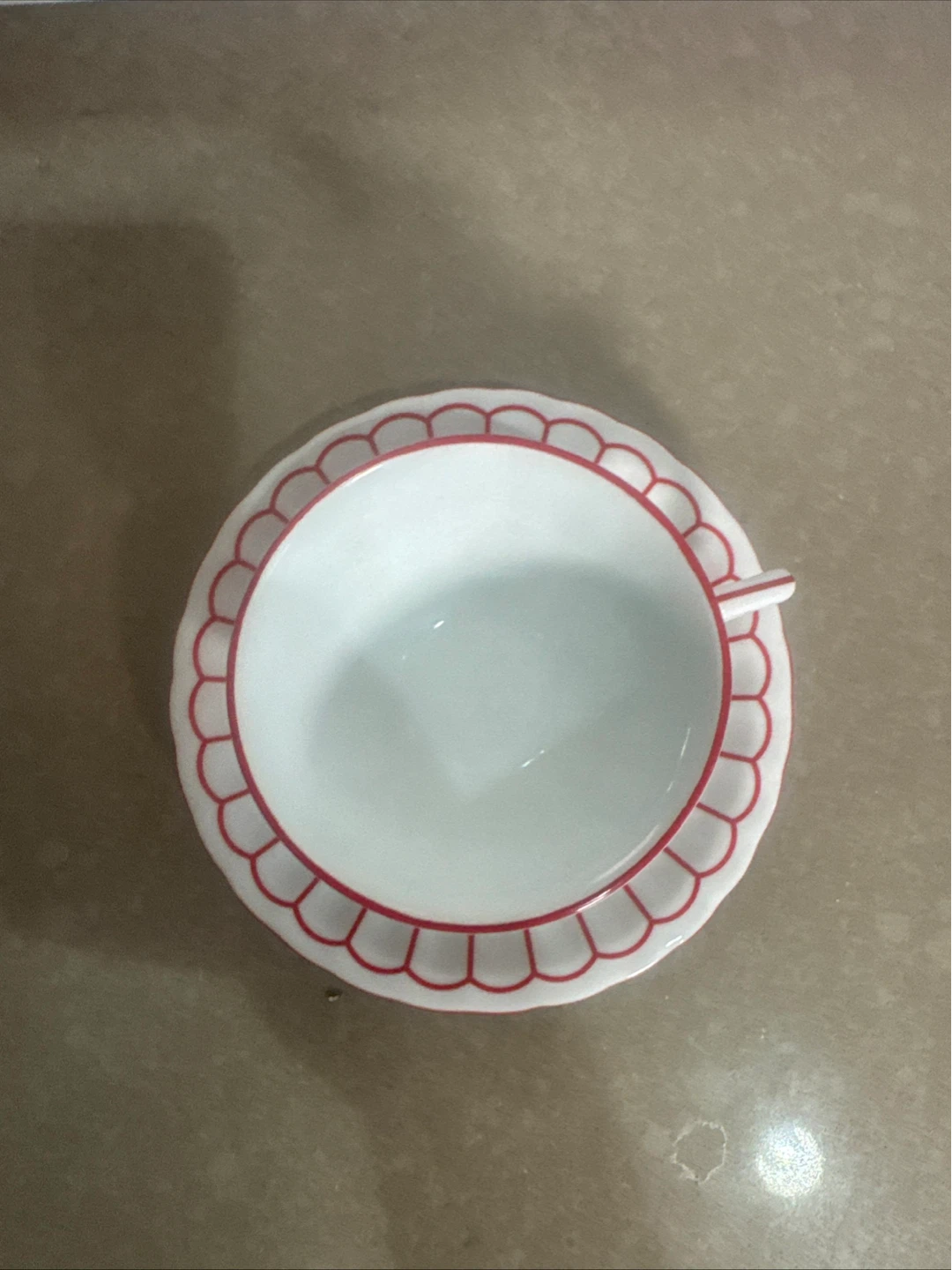 Anthropologie White & Red Floral Cup and Saucer Set - photo 2