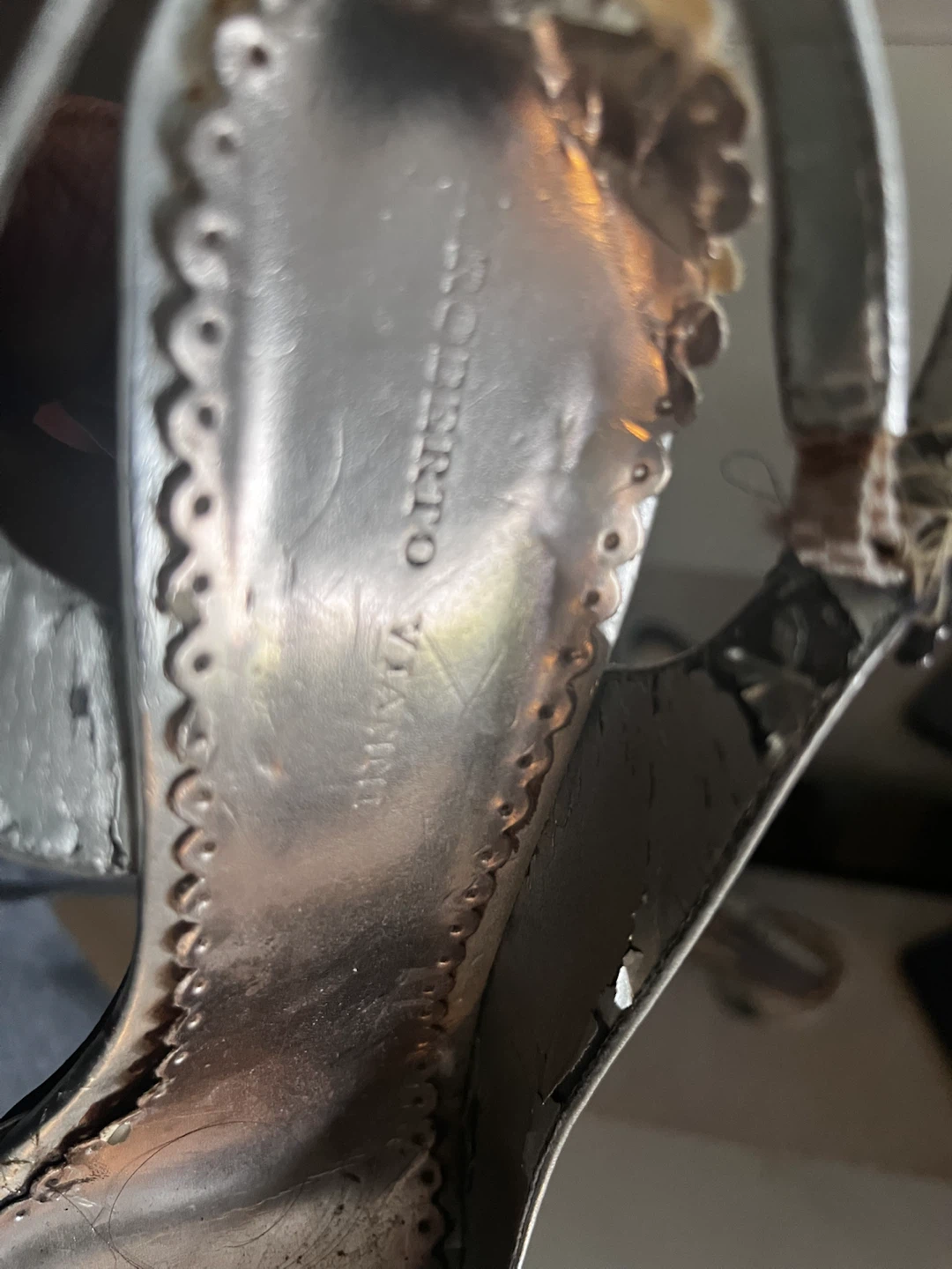Roberto Vianni Silver Slingback Heels - photo 3