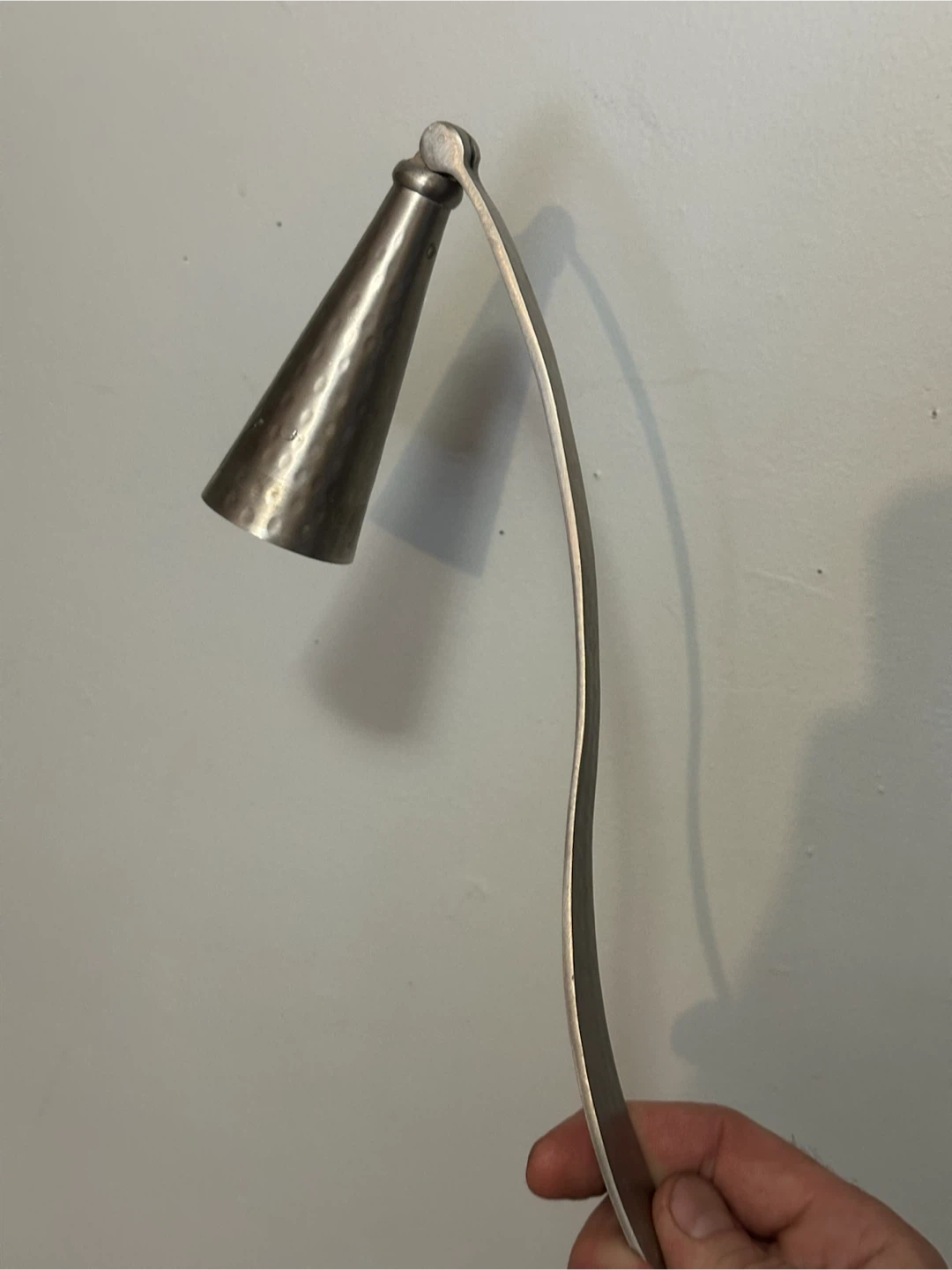 Large metal candle snuff hand hammered finish - photo 2