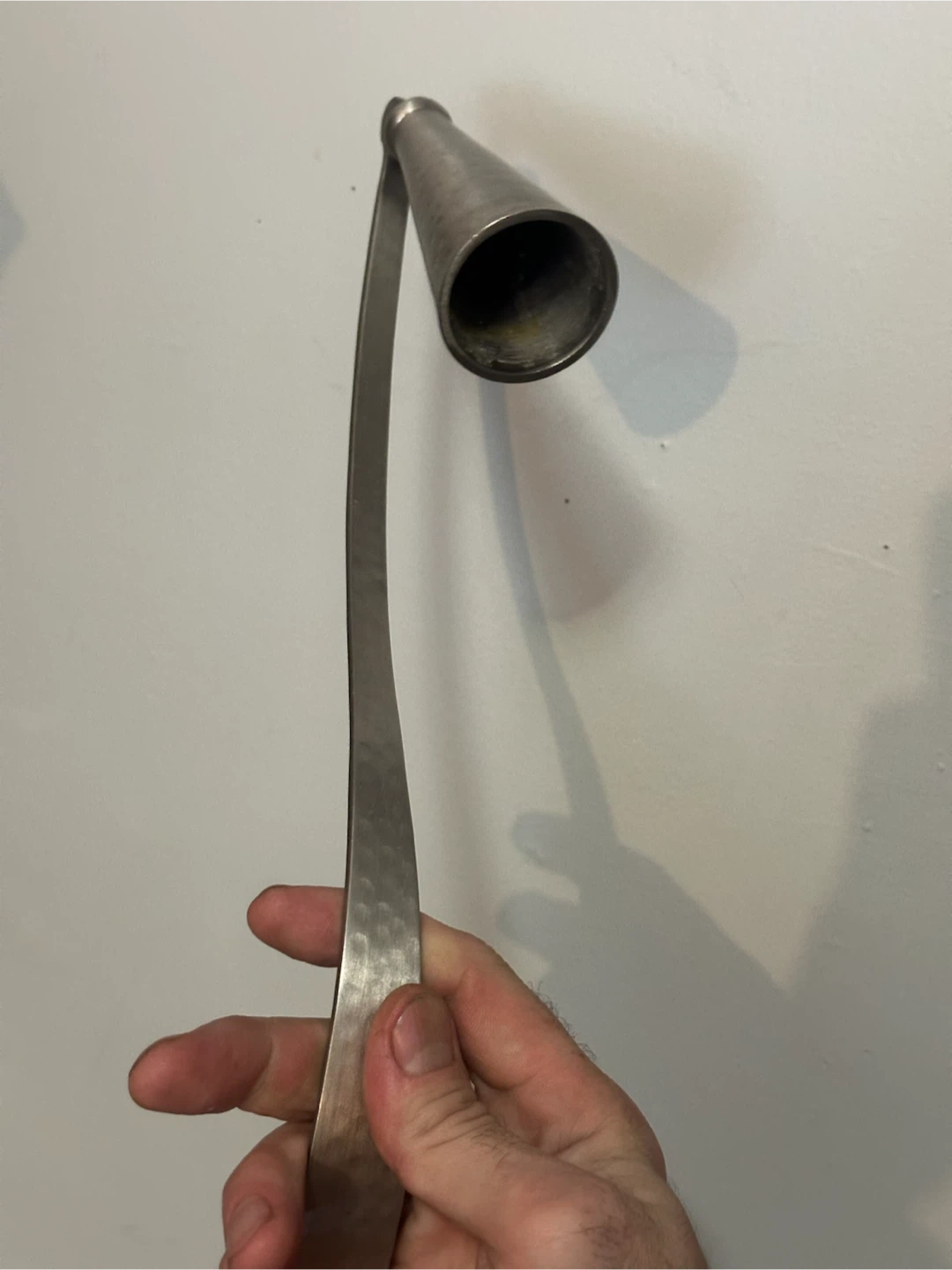 Large metal candle snuff hand hammered finish - photo 3