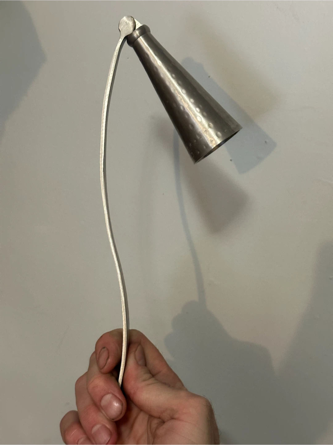 Large metal candle snuff hand hammered finish - photo 4