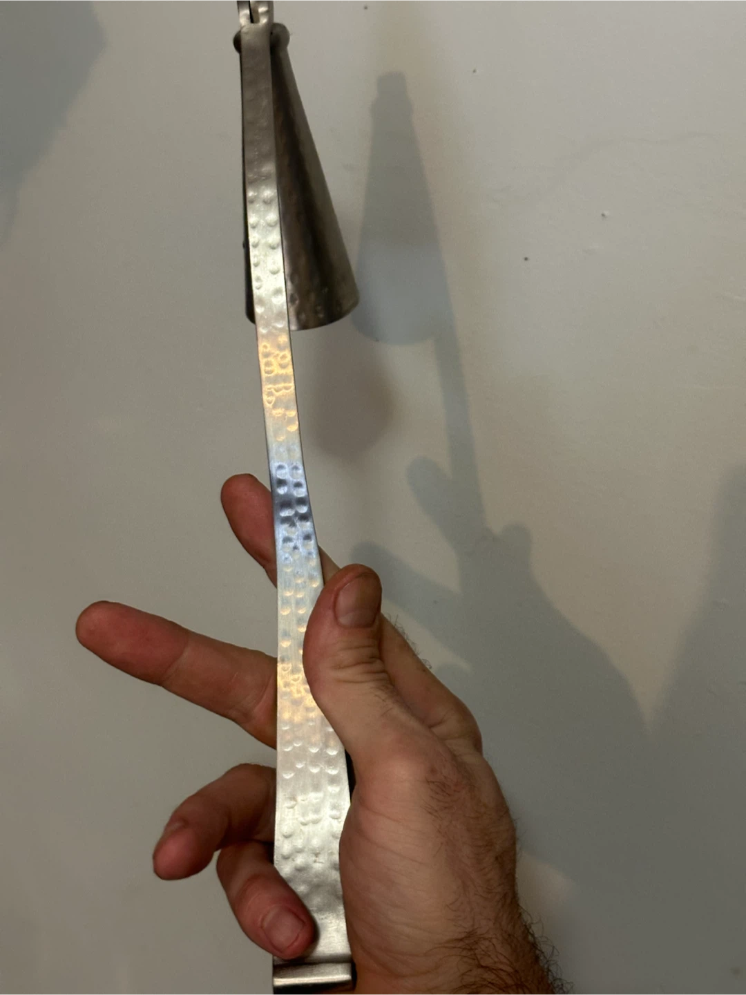 Large metal candle snuff hand hammered finish - photo 5