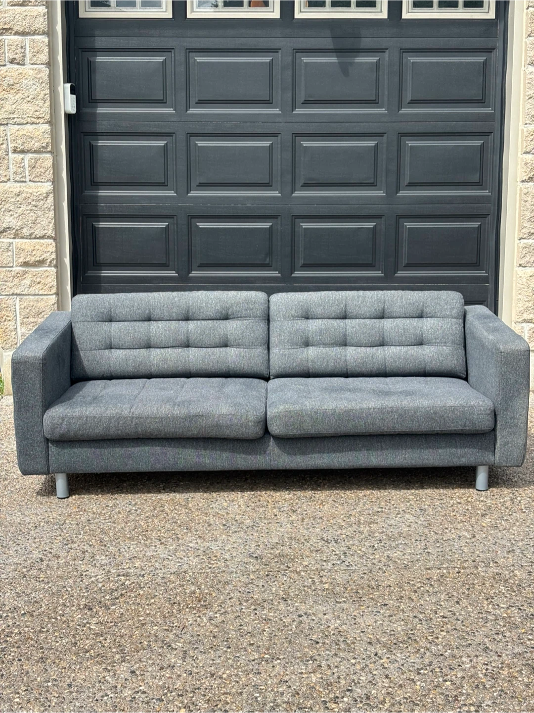 Modern Grey Tufted Sofa - photo 2