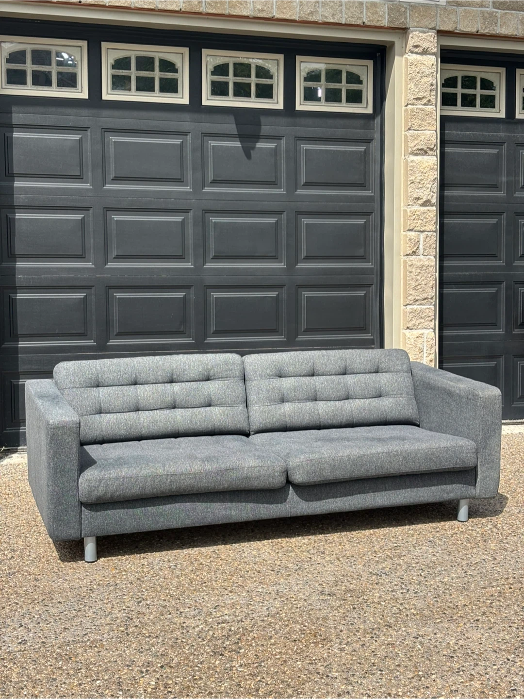 Modern Grey Tufted Sofa - photo 3