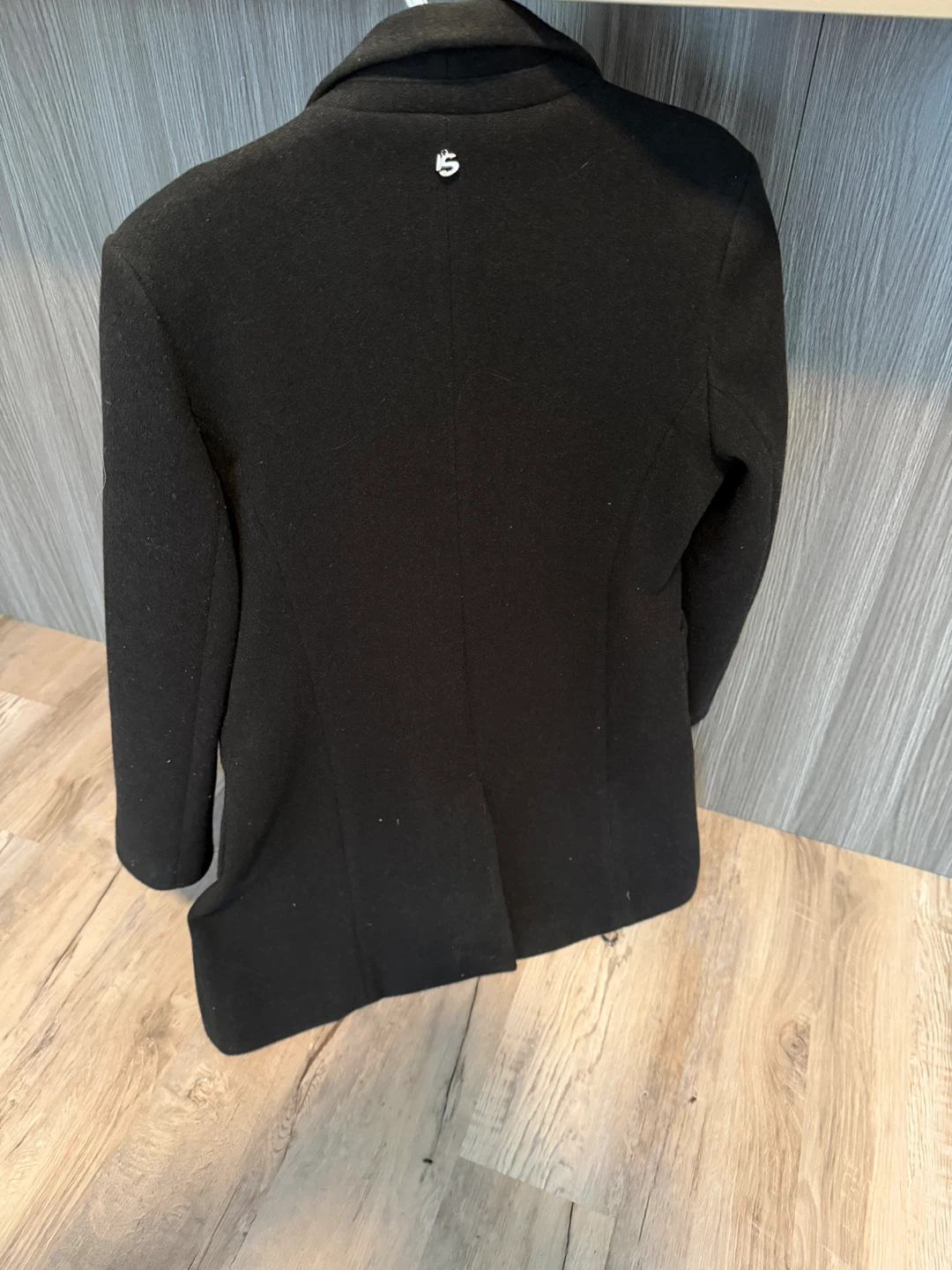 Black Wool Blend Blazer Coat