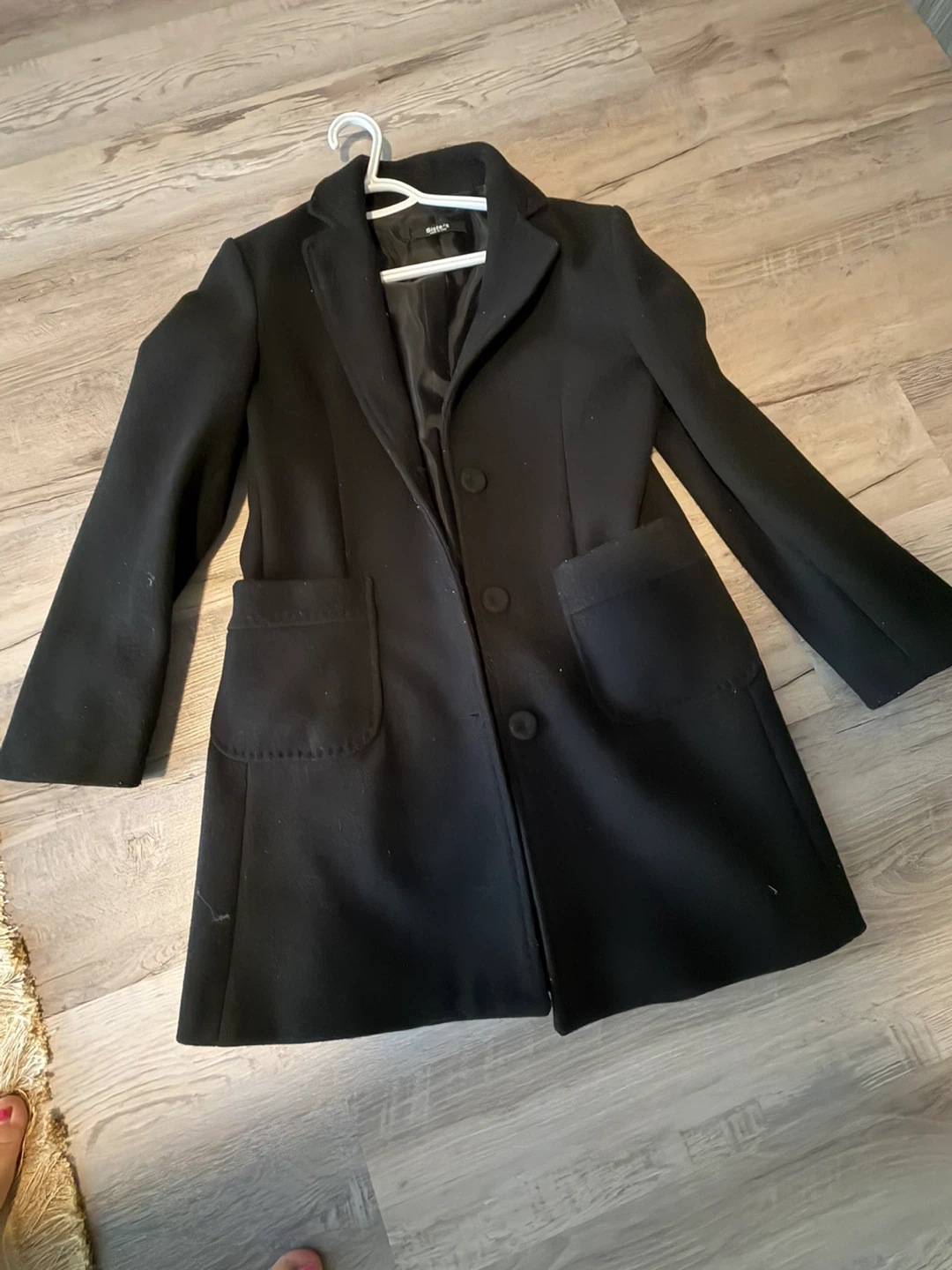 Black Wool Blend Blazer Coat - photo 2