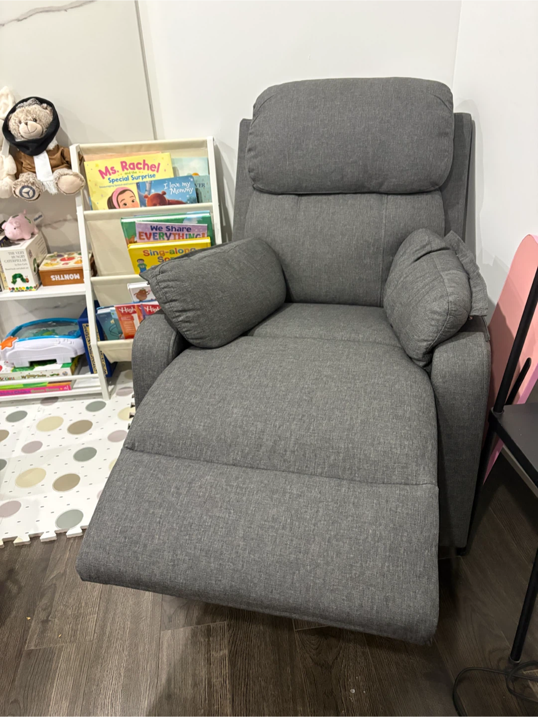 Grey Upholstered Recliner Chair - photo 2