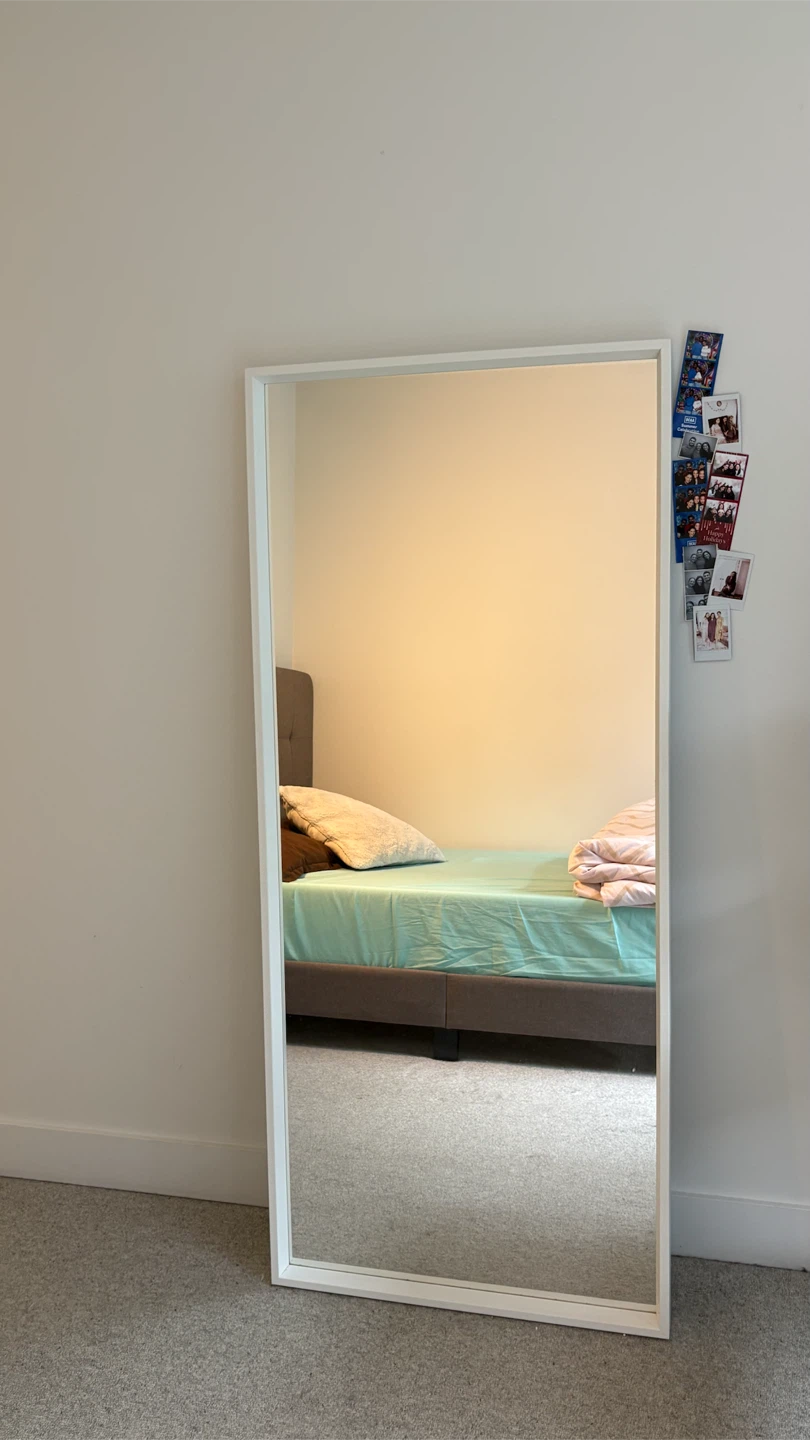 Full-length Mirror with White Frame